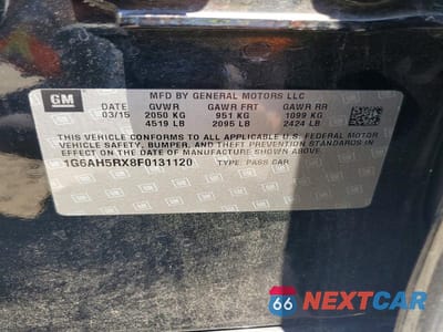 Zdjęcie 13 z 13 samochodu: 2015 CADILLAC ATS LUXURY VIN:1G6AH5RX8F0131120 - miniatura