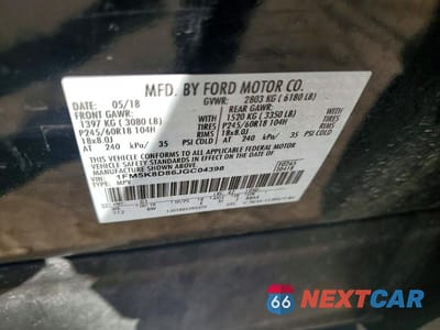 Zdjęcie 12 z 12 samochodu: 2018 FORD EXPLORER XLT VIN:1FM5K8D86JGC04398 - miniatura