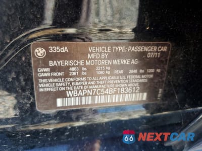 Zdjęcie 12 z 12 samochodu: 2011 BMW 335 D VIN:WBAPN7C54BF183612 - miniatura