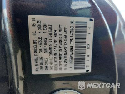 Zdjęcie 12 z 12 samochodu: 2010 HONDA ACCORD EXL VIN:1HGCS2B83AA009875 - miniatura