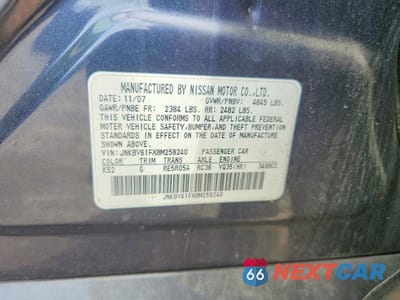 Zdjęcie 12 z 12 samochodu: 2008 INFINITI G35 X VIN:JNKBV61FX8M258240 - miniatura