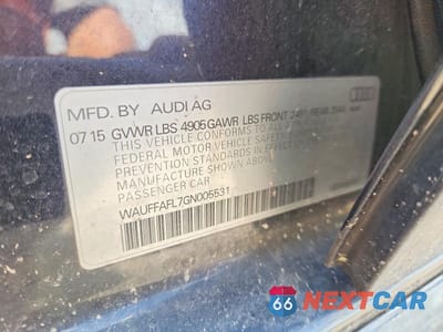Zdjęcie 13 z 13 samochodu: 2016 AUDI A4 PREMIUM PLUS S-LINE VIN:WAUFFAFL7GN005531 - miniatura