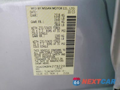 Zdjęcie 13 z 13 samochodu: 2015 NISSAN MURANO PLATINUM VIN:5N1AZ2MG8FN279220 - miniatura
