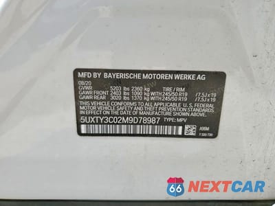 Zdjęcie 13 z 13 samochodu: 2021 BMW X3 SDRIVE30I VIN:5UXTY3C02M9D78987 - miniatura