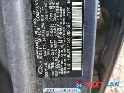 Zdjęcie 13 z 13 samochodu: 2019 HYUNDAI TUCSON SE VIN:KM8J2CA4XKU882397 - miniatura