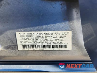 Zdjęcie 12 z 12 samochodu: 2006 ACURA TSX VIN:JH4CL96826C017152 - miniatura