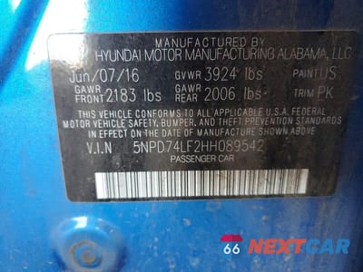 Zdjęcie 12 z 12 samochodu: 2017 HYUNDAI ELANTRA SE VIN:5NPD74LF2HH089542 - miniatura