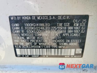 Zdjęcie 13 z 13 samochodu: 2025 HONDA HR-V SPORT VIN:3CZRZ2H50SM771366 - miniatura