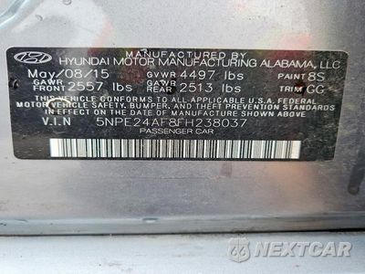 Zdjęcie 12 z 12 samochodu: 2015 HYUNDAI SONATA SE VIN:5NPE24AF8FH238037 - miniatura