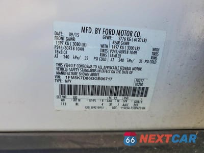 Zdjęcie 14 z 14 samochodu: 2016 FORD EXPLORER XLT VIN:1FM5K7D86GGB06717 - miniatura