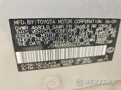 Zdjęcie 12 z 12 samochodu: 2009 LEXUS ES 350 VIN:JTHBJ46G092328536 - miniatura