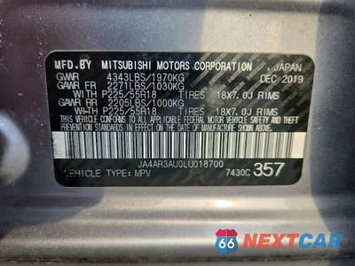Zdjęcie 12 z 12 samochodu: 2020 MITSUBISHI OUTLANDER SPORT ES VIN:JA4AR3AU0LU018700 - miniatura
