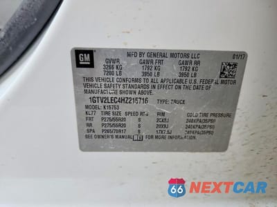 Zdjęcie 12 z 12 samochodu: 2017 GMC SIERRA K1500 VIN:1GTV2LEC4HZ215716 - miniatura