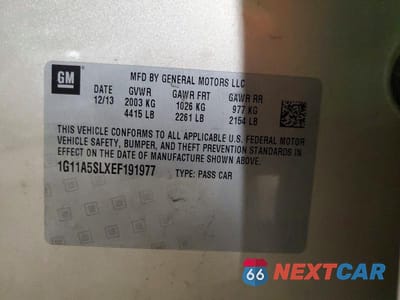 Zdjęcie 12 z 12 samochodu: 2014 CHEVROLET MALIBU LS VIN:1G11A5SLXEF191977 - miniatura