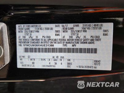 Zdjęcie 25 z 26 samochodu: 2017 FORD ESCAPE SE VIN:1FMCU9G9XHUE31388 - miniatura