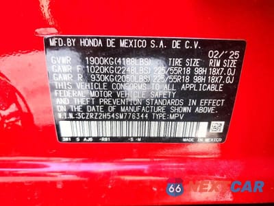 Zdjęcie 13 z 13 samochodu: 2025 HONDA HR-V SPORT VIN:3CZRZ2H54SM776344 - miniatura