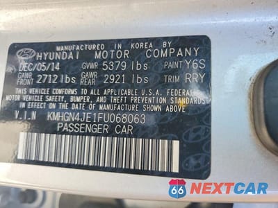 Zdjęcie 13 z 13 samochodu: 2015 HYUNDAI GENESIS 3.8L VIN:KMHGN4JE1FU068063 - miniatura