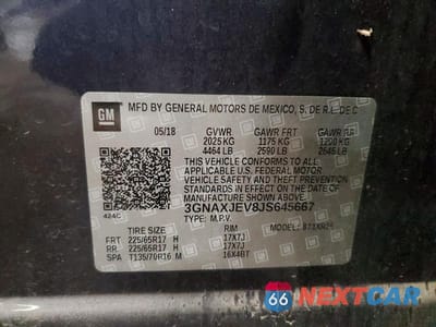 Zdjęcie 14 z 14 samochodu: 2018 CHEVROLET EQUINOX LT VIN:3GNAXJEV8JS645667 - miniatura