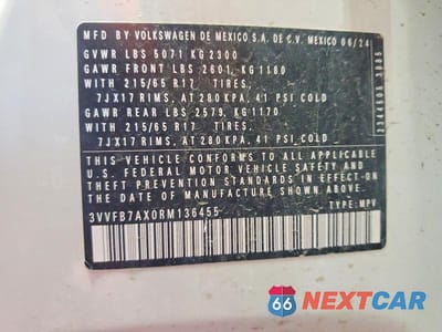 Zdjęcie 13 z 13 samochodu: 2024 VOLKSWAGEN TIGUAN S VIN:3VVFB7AX0RM136455 - miniatura