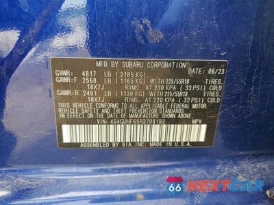 Zdjęcie 13 z 13 samochodu: 2024 SUBARU CROSSTREK SPORT VIN:4S4GUHF65R3708183 - miniatura