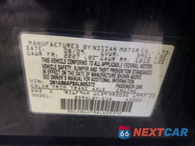 Zdjęcie 12 z 12 samochodu: 2010 NISSAN SENTRA 2.0 VIN:3N1AB6AP8AL605372 - miniatura