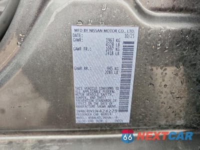 Zdjęcie 12 z 12 samochodu: 2025 NISSAN ALTIMA SV VIN:1N4BL4DV1SN424229 - miniatura