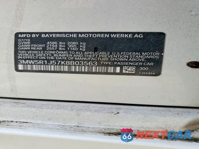 Zdjęcie 13 z 13 samochodu: 2019 BMW 330I VIN:3MW5R1J57K8B03563 - miniatura