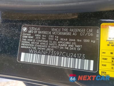 Zdjęcie 12 z 12 samochodu: 2007 BMW 530 XI VIN:WBANF73597CU24173 - miniatura