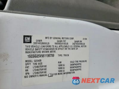 Zdjęcie 13 z 13 samochodu: 2006 CHEVROLET EXPRESS 2500 DELIVERY VAN VIN:1GCGG25V961196789 - miniatura