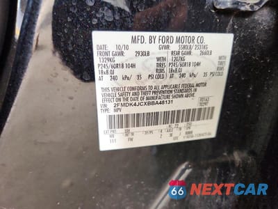 Zdjęcie 13 z 13 samochodu: 2011 FORD EDGE SEL VIN:2FMDK4JCXBBA48131 - miniatura
