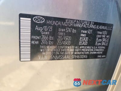 Zdjęcie 13 z 13 samochodu: 2023 HYUNDAI SANTA FE CALLIGRAPHY VIN:5NMS54AL3PH611046 - miniatura