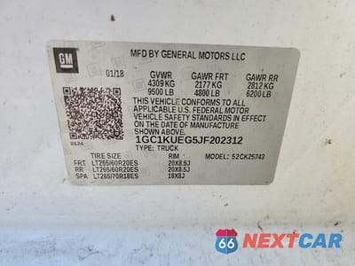 Zdjęcie 12 z 12 samochodu: 2018 CHEVROLET SILVERADO K2500 HEAVY DUTY VIN:1GC1KUEG5JF202312 - miniatura