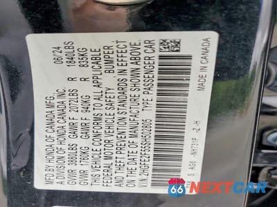 Zdjęcie 12 z 12 samochodu: 2025 HONDA CIVIC SPORT VIN:2HGFE2F55SH502805 - miniatura