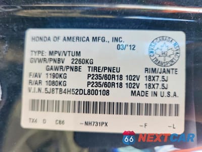 Zdjęcie 14 z 14 samochodu: 2013 ACURA RDX VIN:5J8TB4H52DL800108 - miniatura