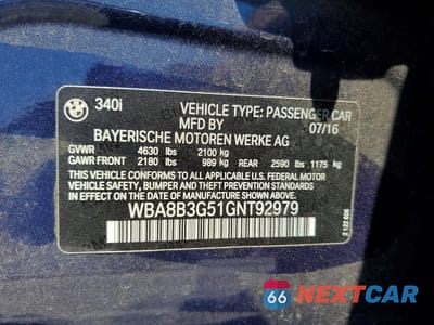 Zdjęcie 12 z 12 samochodu: 2016 BMW 340 I VIN:WBA8B3G51GNT92979 - miniatura