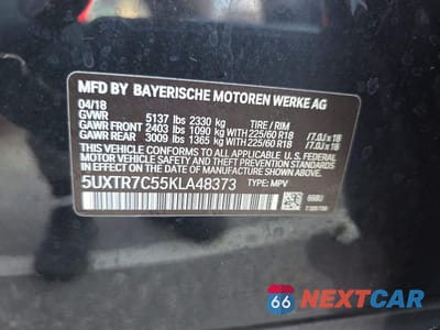 Zdjęcie 10 z 13 samochodu: 2019 BMW X3 SDRIVE30I VIN:5UXTR7C55KLA48373 - miniatura