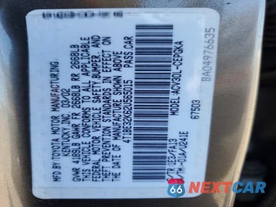 Zdjęcie 12 z 12 samochodu: 2002 TOYOTA CAMRY XLE VIN:4T1BE32K62U565015 - miniatura
