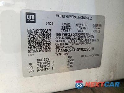 Zdjęcie 13 z 13 samochodu: 2024 CHEVROLET SUBURBAN K1500 HIGH COUNTRY VIN:1GNSKGKL0RR229510 - miniatura