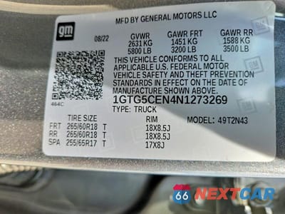 Zdjęcie 12 z 12 samochodu: 2022 GMC CANYON ELEVATION VIN:1GTG5CEN4N1273269 - miniatura