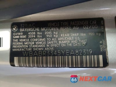Zdjęcie 12 z 12 samochodu: 2000 BMW 323 CI VIN:WBABR3345YEA82319 - miniatura