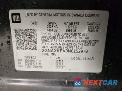 Zdjęcie 13 z 13 samochodu: 2022 CHEVROLET EQUINOX LT VIN:2GNAXKEV0N6152978 - miniatura