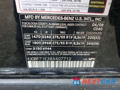 Zdjęcie 13 z 13 samochodu: 2008 MERCEDES-BENZ GL 450 4MATIC VIN:4JGBF71E38A407712 - miniatura