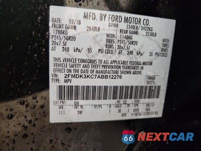Zdjęcie 14 z 14 samochodu: 2010 FORD EDGE LIMITED VIN:2FMDK3KC7ABB12276 - miniatura