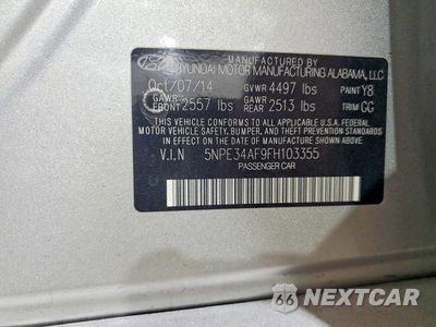 Zdjęcie 12 z 12 samochodu: 2015 HYUNDAI SONATA LIMITED VIN:5NPE34AF9FH103355 - miniatura
