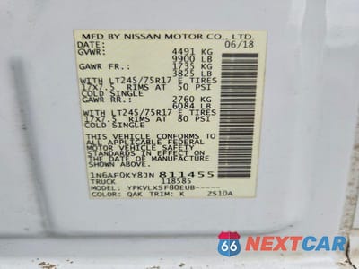Zdjęcie 13 z 13 samochodu: 2018 NISSAN NV 3500 HD SV VIN:1N6AF0KY8JN811455 - miniatura