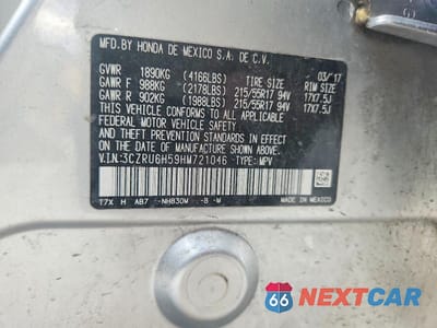 Zdjęcie 12 z 12 samochodu: 2017 HONDA HR-V EX VIN:3CZRU6H59HM721046 - miniatura
