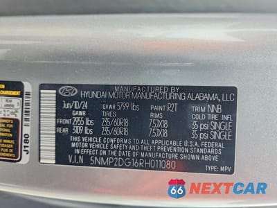 Zdjęcie 13 z 13 samochodu: 2024 HYUNDAI SANTA FE SEL VIN:5NMP2DG16RH011080 - miniatura