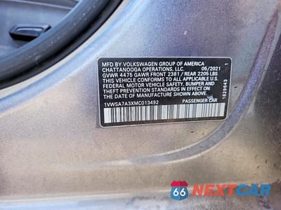 Zdjęcie 13 z 13 samochodu: 2021 VOLKSWAGEN PASSAT SE VIN:1VWSA7A3XMC013492 - miniatura