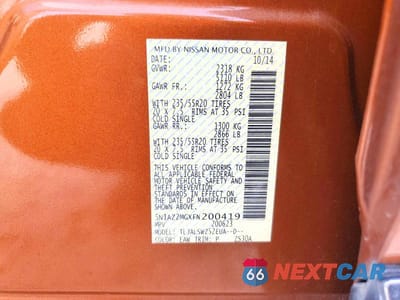 Zdjęcie 13 z 13 samochodu: 2015 NISSAN MURANO PLATINUM VIN:5N1AZ2MGXFN200419 - miniatura