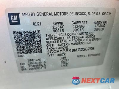 Zdjęcie 12 z 12 samochodu: 2021 CHEVROLET SILVERADO K1500 CUSTOM VIN:3GCPYBEK8MG236765 - miniatura